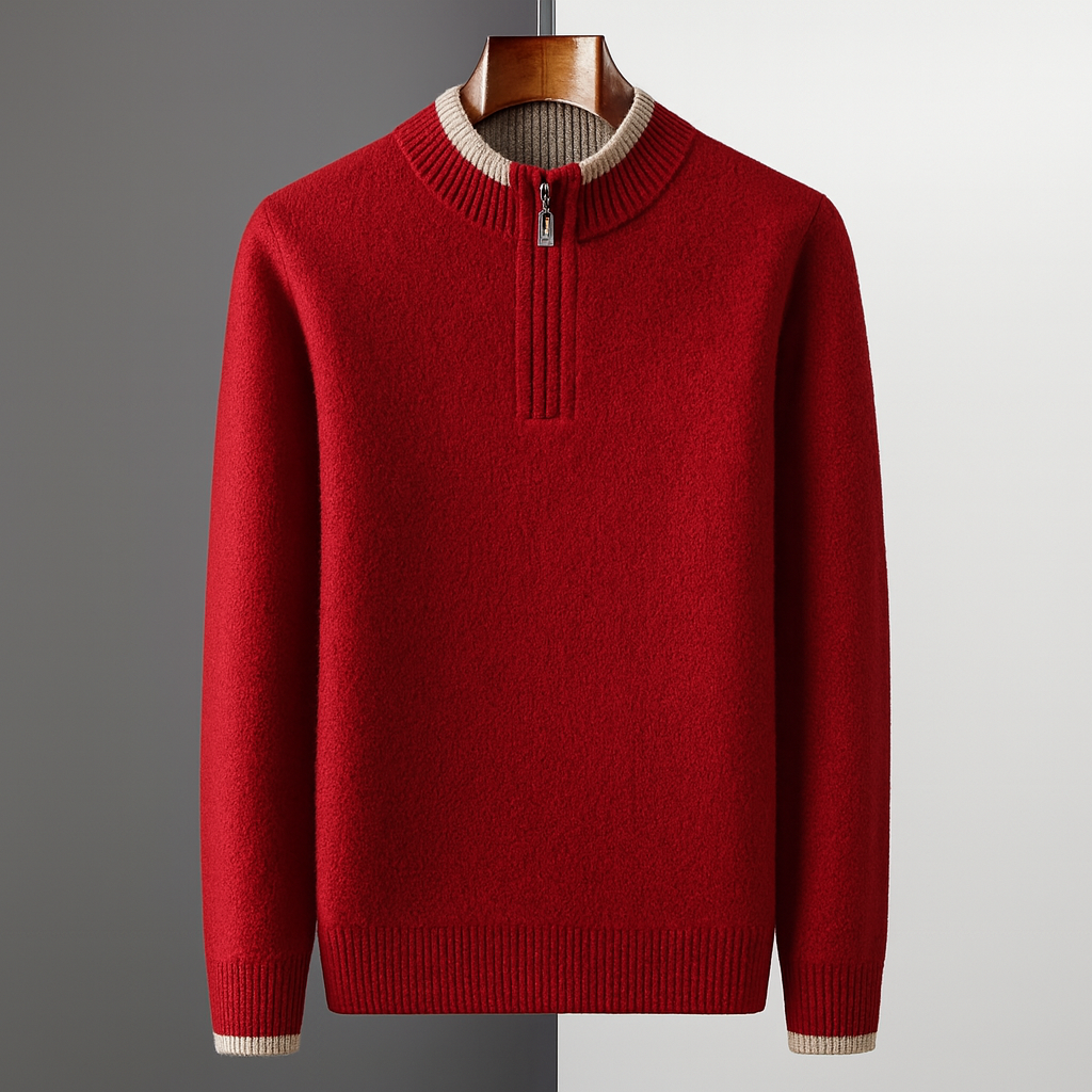 Savoni Wool Quarter-Zip Sweater