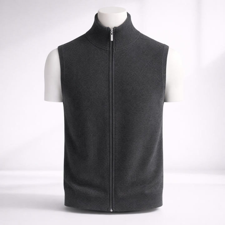 Savoni Zip-Up Wool Vest