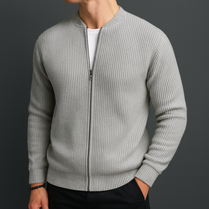 Savoni Wool Zip-Up Cardigan
