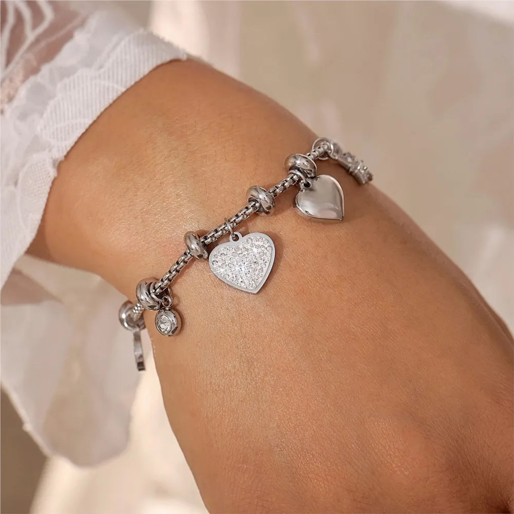 Stellar Heart Charm Bracelet