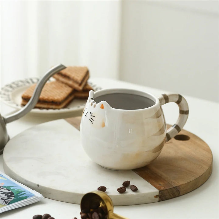 Purrfect Cat-Shaped Ceramic Mug