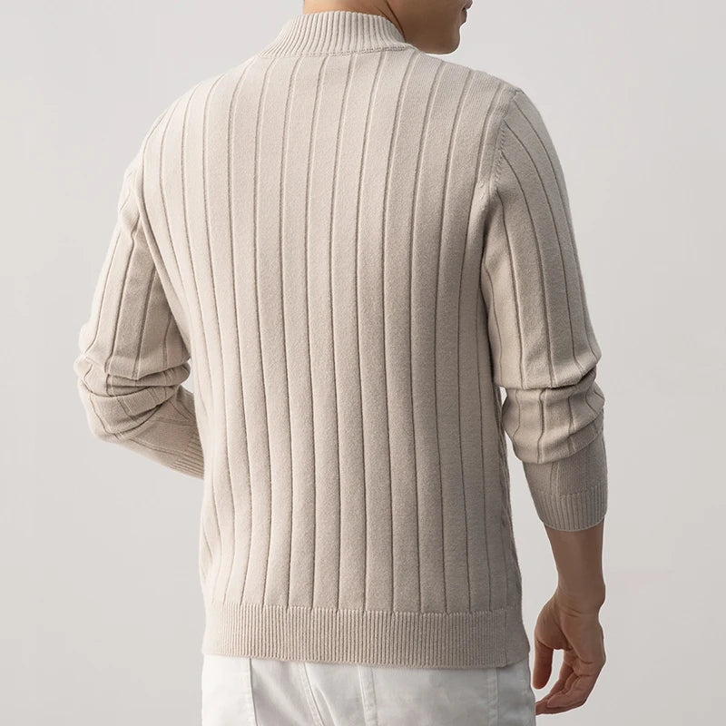 Savoni Wool Zip-Up Cardigan