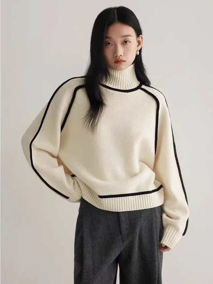 Sophia Bow Ribbed Turtleneck