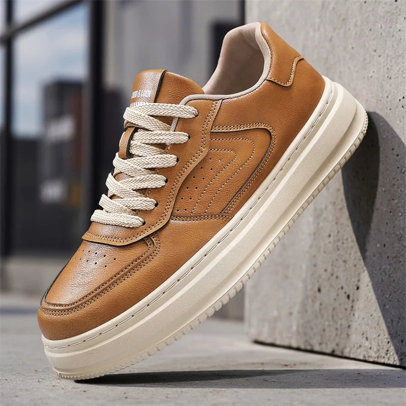 Savoni Leather Lace-Up Sneakers