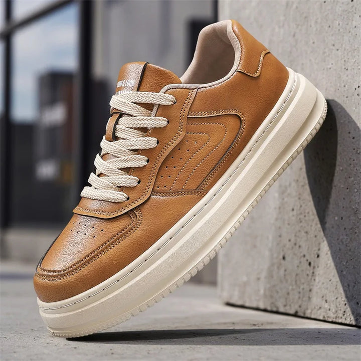 Savoni Leather Lace-Up Sneakers