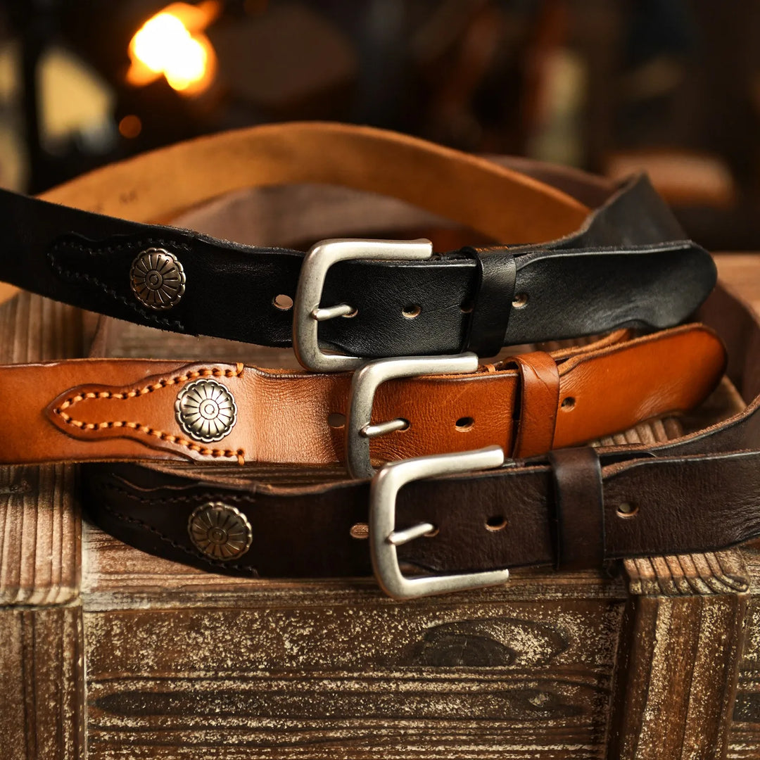 Handcrafted Leather Western Belt