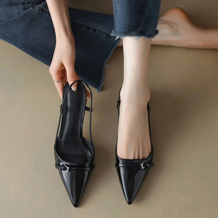 Amara Pointed Leather Heels