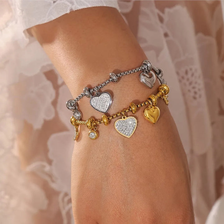 Stellar Heart Charm Bracelet