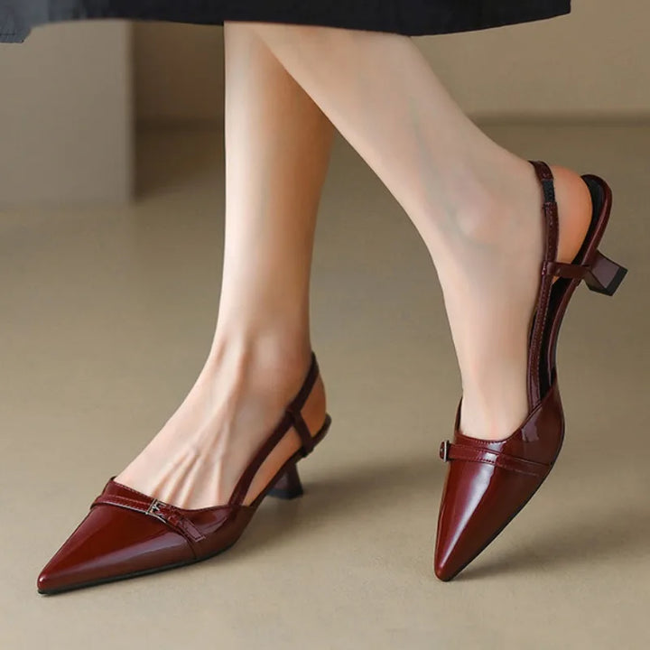 Amara Pointed Leather Heels